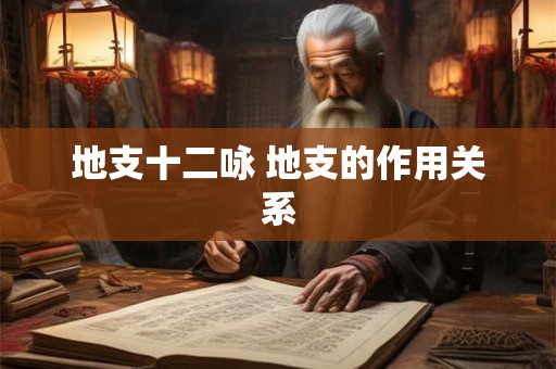 地支十二咏 地支的作用关系