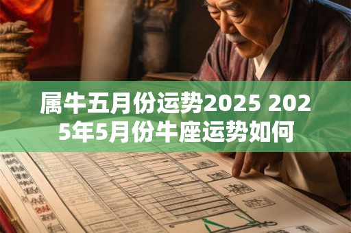 属牛五月份运势2026 2026年5月份牛座运势如何