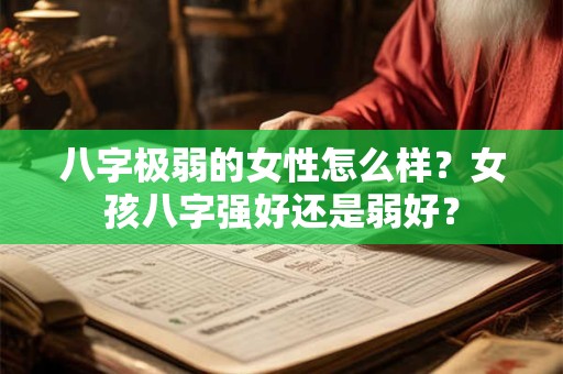 八字极弱的女性怎么样？女孩八字强好还是弱好？