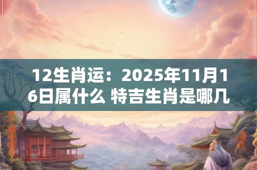 12生肖运:2025年11月16日属什么 特吉生肖是哪几个 12生肖运:2025年11月16日属什么 特吉生肖是哪几个