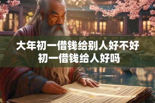大年初一借钱给别人好不好 初一借钱给人好吗
