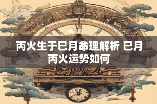 丙火生于巳月命理解析 巳月丙火运势如何