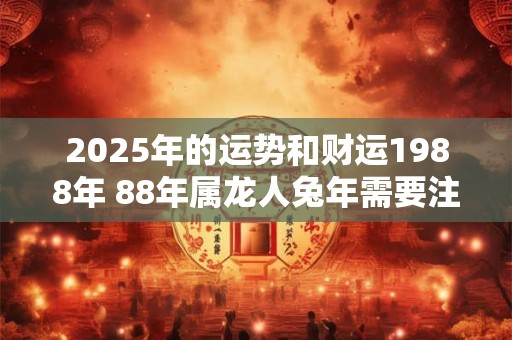 2025年的运势和财运1988年 88年属龙人兔年需要注意什么