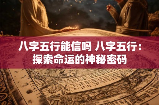 八字五行能信吗 八字五行：探索命运的神秘密码