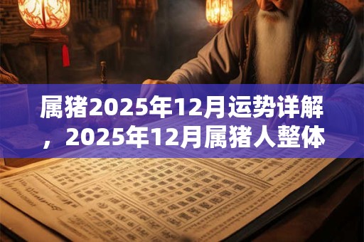 属猪2025年12月运势详解，2025年12月属猪人整体运势分析