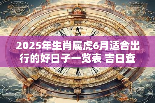 2025年生肖属虎6月适合出行的好日子一览表 吉日查询
