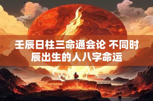 壬辰日柱三命通会论 不同时辰出生的人八字命运