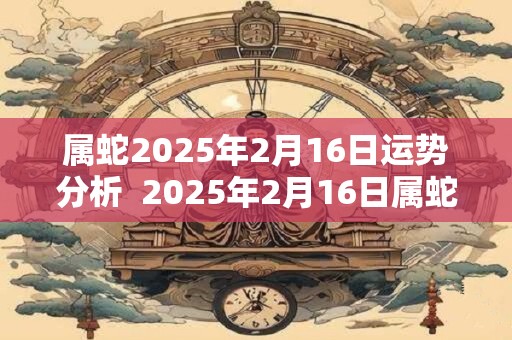 属蛇2025年2月16日运势分析  2025年2月16日属蛇今日运势