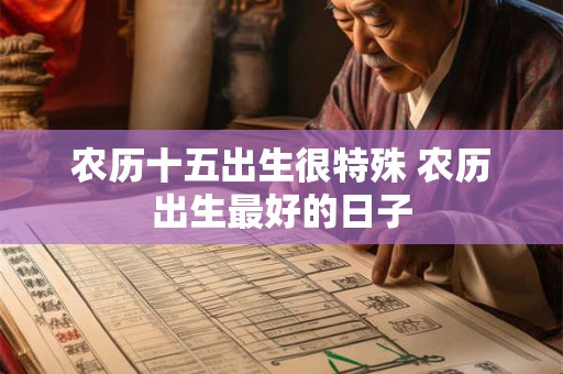 农历十五出生很特殊 农历出生最好的日子