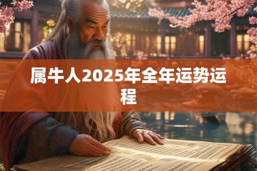 属牛人2025年全年运势运程