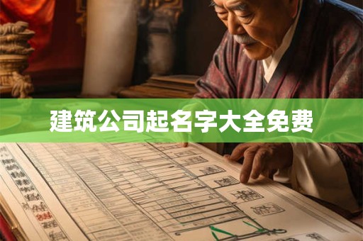 建筑公司起名字大全免费