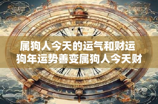 属狗人今天的运气和财运 狗年运势善变属狗人今天财运亨通吗