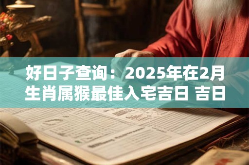 好日子查询：2025年在2月生肖属猴最佳入宅吉日 吉日分析