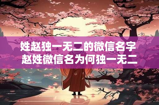 姓赵独一无二的微信名字 赵姓微信名为何独一无二