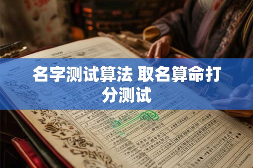 名字测试算法 取名算命打分测试