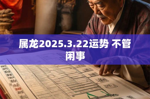 属龙2025.3.22运势 不管闲事