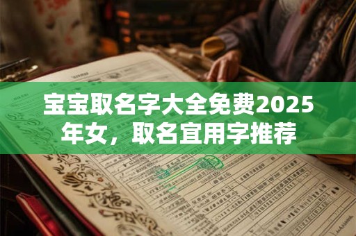 宝宝取名字大全免费2025年女，取名宜用字推荐