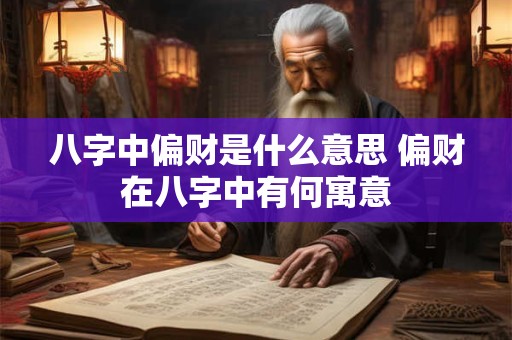 八字中偏财是什么意思 偏财在八字中有何寓意