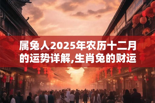 属兔人2025年农历十二月的运势详解,生肖兔的财运情况