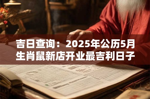 吉日查询：2025年公历5月生肖鼠新店开业最吉利日子