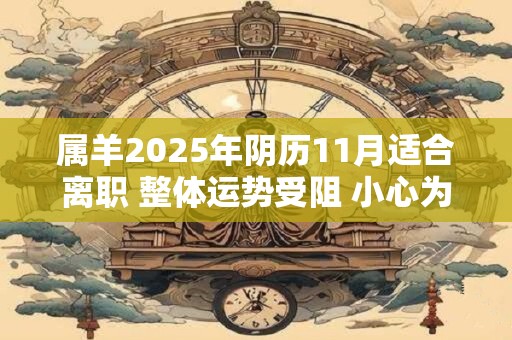 属羊2025年阴历11月适合离职 整体运势受阻 小心为上