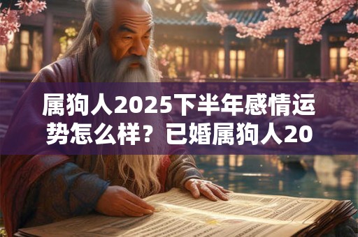 属狗人2025下半年感情运势怎么样?已婚属狗人2025婚姻运势好吗 属狗人2025下半年感情运势怎么样?已婚属狗人2025婚姻运势好吗