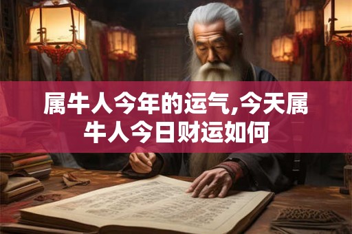 属牛人今年的运气,今天属牛人今日财运如何
