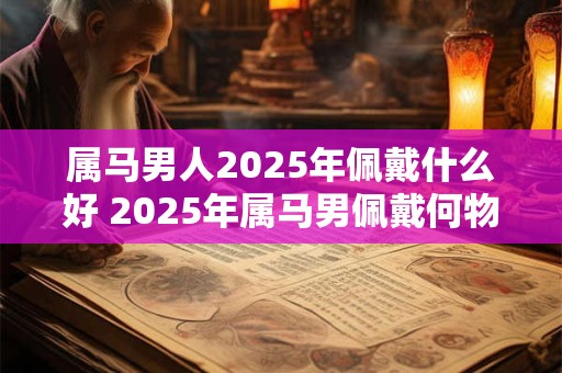 属马男人2025年佩戴什么好 2025年属马男佩戴何物