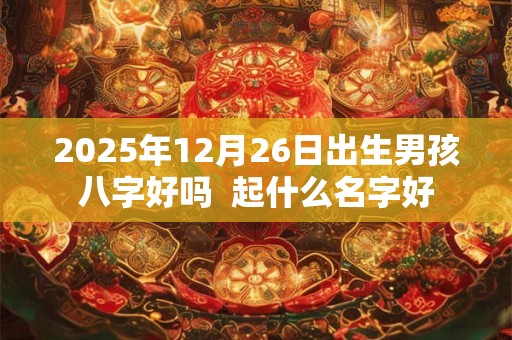 2025年12月26日出生男孩八字好吗  起什么名字好