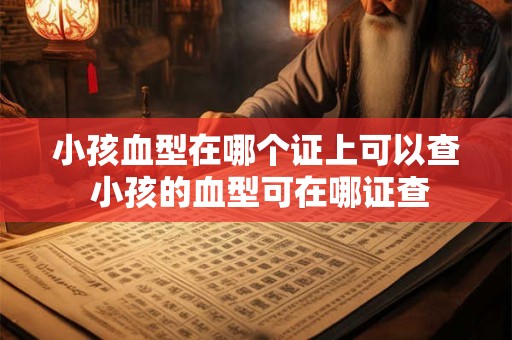 小孩血型在哪个证上可以查 小孩的血型可在哪证查