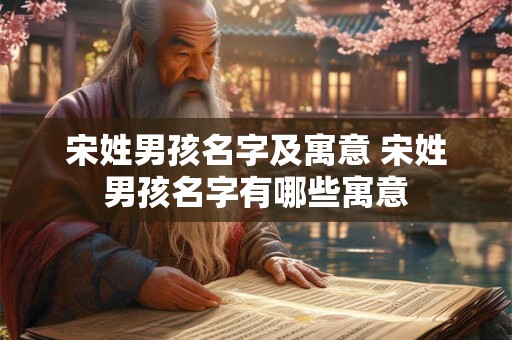 宋姓男孩名字及寓意 宋姓男孩名字有哪些寓意