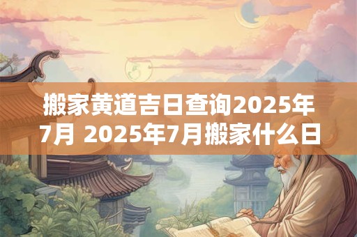 搬家黄道吉日查询2025年7月 2025年7月搬家什么日子最吉利