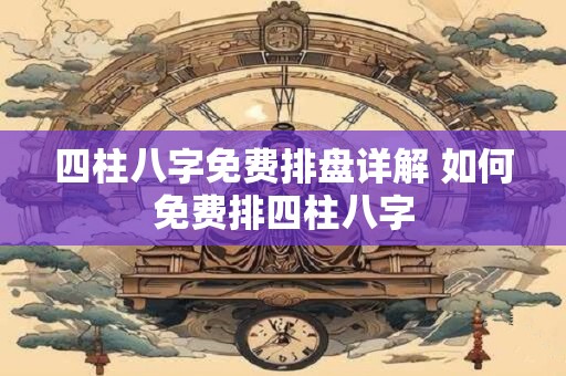 四柱八字免费排盘详解 如何免费排四柱八字