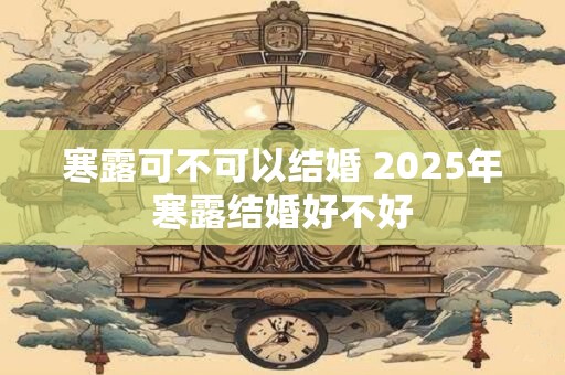 寒露可不可以结婚 2025年寒露结婚好不好