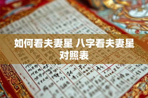 如何看夫妻星 八字看夫妻星对照表 如何看夫妻星 八字看夫妻星对照表