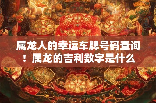 属龙人的幸运车牌号码查询！属龙的吉利数字是什么