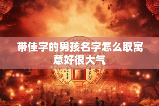 带佳字的男孩名字怎么取寓意好很大气