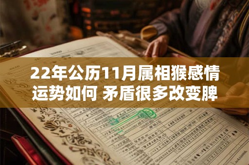 22年公历11月属相猴感情运势如何 矛盾很多改变脾气
