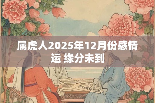 属虎人2025年12月份感情运 缘分未到