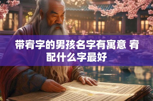 带宥字的男孩名字有寓意 宥配什么字最好