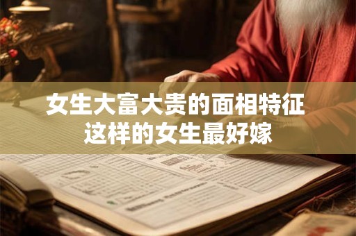 女生大富大贵的面相特征 这样的女生最好嫁