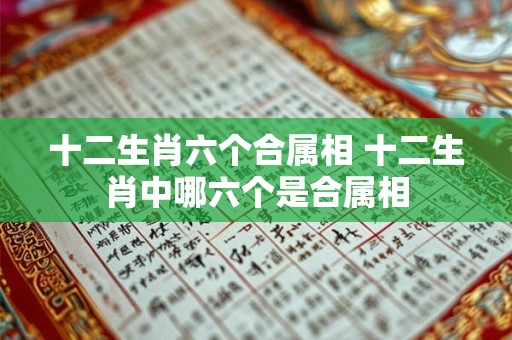 十二生肖六个合属相 十二生肖中哪六个是合属相