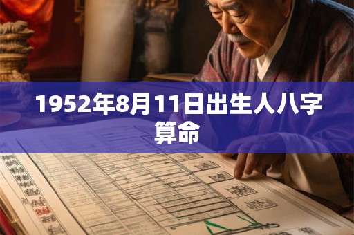 1952年8月11日出生人八字算命