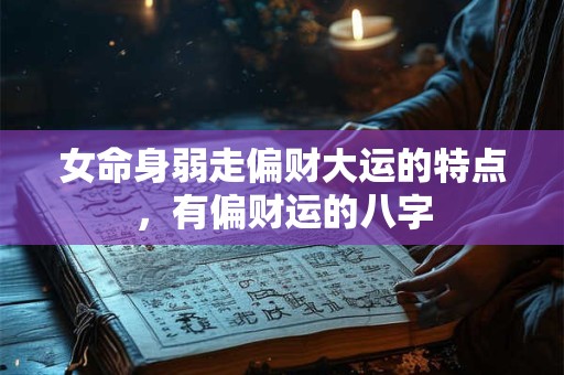 女命身弱走偏财大运的特点，有偏财运的八字