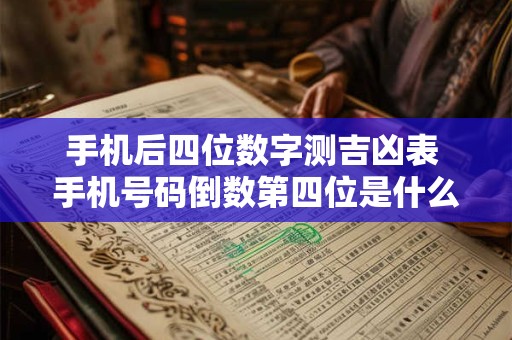 手机后四位数字测吉凶表 手机号码倒数第四位是什么寓意
