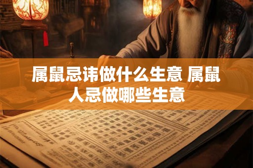 属鼠忌讳做什么生意 属鼠人忌做哪些生意