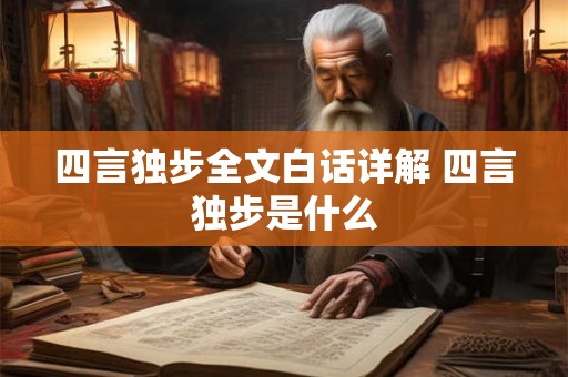 四言独步全文白话详解 四言独步是什么