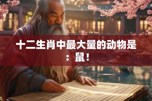 十二生肖中最大量的动物是：鼠！