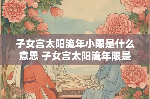 子女宫太阳流年小限是什么意思 子女宫太阳流年限是什么