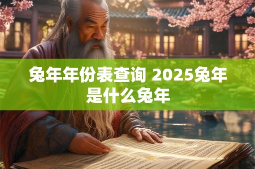 兔年年份表查询 2025兔年是什么兔年